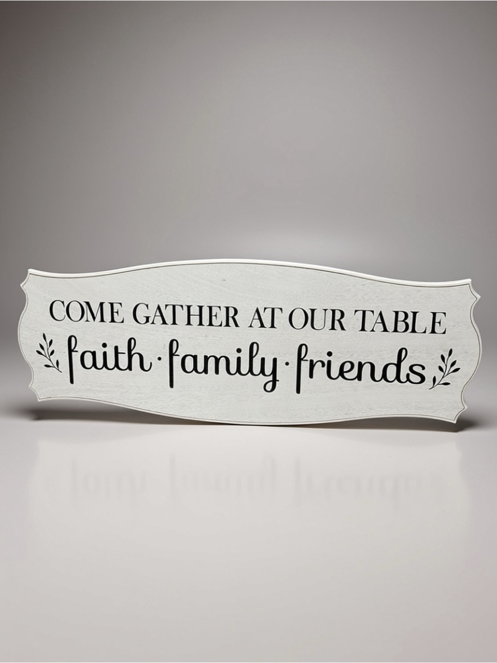 Hobby Lobby White and Black 'Come Gather At Our Table' Wood Sign